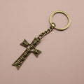 Zinc Alloy Cross Keychain Religious Gift Key Ring – Antique Copper view 6