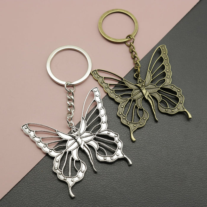 Metal Butterfly Pendant Keychain Bag Charm Gift
