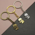 Metal Simple Floral Tag Keychain Bag Charm Gift view 1