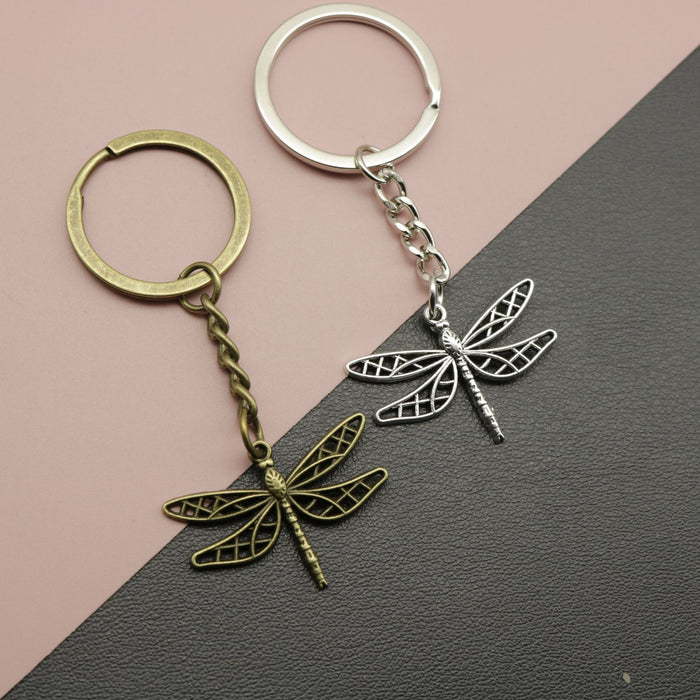 Metal Dragonfly Keychain Bag Charm Gift Key Ring