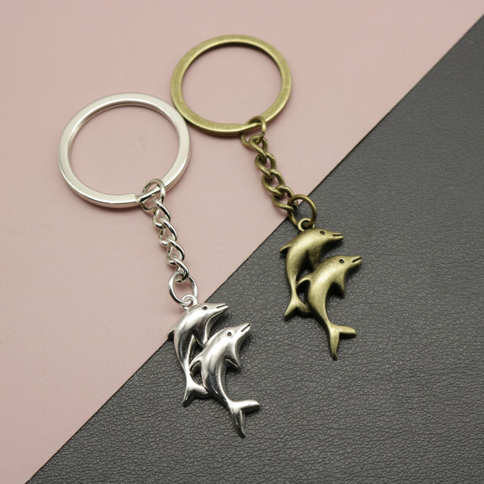 Metal Dolphin Keychain Bag Charm