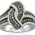 Two Tone Elegant Zircon Inlaid Ring For Women, Sparkling Swing Arm Design Finger Jewelry view 1