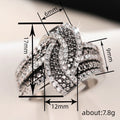 Two Tone Elegant Zircon Inlaid Ring For Women, Sparkling Swing Arm Design Finger Jewelry view 4