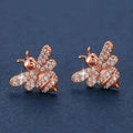 Mini Honey Bee Stud Earrings, Trendy Minimalist Animal Design Lightweight Luxury Cute Ear Jewelry view 3
