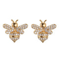 Mini Honey Bee Stud Earrings, Trendy Minimalist Animal Design Lightweight Luxury Cute Ear Jewelry view 5