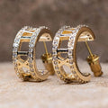 Unisex Versatile X Letter Earrings Korean Micro Pave Hollow Design Fashion Ear Jewelry view 2