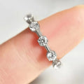Minimalist Micro Pave Zircon Slim Stacking Ring For Women, Delicate Versatile Pinky Ring Gift view 3
