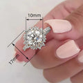 Flower Simulated Diamond Ring, Round Sparkling European Wedding Ring, Classic Light Luxury Jewelry view 4