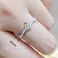 Minimalist Thin Pave Crown Princess Ring, Versatile Daily Women's Stackable Pinky Finger Jewelry view 4