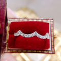 Minimalist Thin Pave Crown Princess Ring, Versatile Daily Women's Stackable Pinky Finger Jewelry view 2
