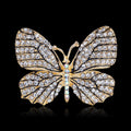 Gold Tone Silver Tone Butterfly Crystal Metal Brooch Pin view 5