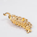 Blue Gold Tone Peacock Crystal Metal Brooch Pin for Jackets and Lapels view 4
