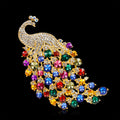 Blue Gold Tone Peacock Crystal Metal Brooch Pin for Jackets and Lapels view 6