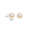 Elegant Korean Oval Faux Pearl Studs With Silver Pin Gentle Versatile Women Earrings view 4