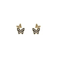 Elegant Korean Mini Butterfly Pearl Rhinestone Enamel Studs With Silver Needle Sweet Luxury Earrings view 5
