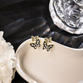 Elegant Korean Mini Butterfly Pearl Rhinestone Enamel Studs With Silver Needle Sweet Luxury Earrings view 3
