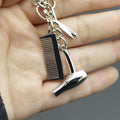 Metal Hair Salon Tools Keychain Bag Charm Gift view 3
