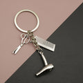 Metal Hair Salon Tools Keychain Bag Charm Gift view 1