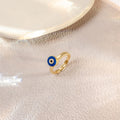 Hot Selling Enamel Evil Eye Ring, Niche Personality Blue Eye Open Adjustable Finger Jewelry view 1