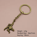 Metal Simple Gorilla Monkey Keychain Bag Charm view 2