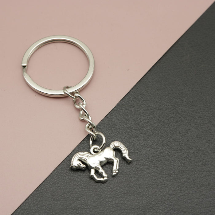 Zinc Alloy Horse Keychain Bag Charm Gift – Silver