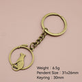 Metal Minimal Cat And Mouse Keychain Bag Charm Gift view 2