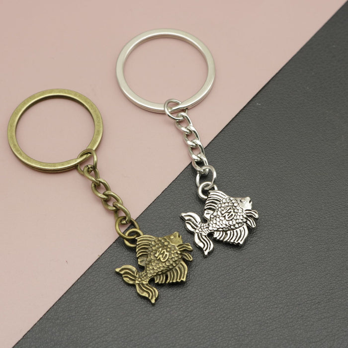 Zinc Alloy Goldfish Keychain Bag Charm Gift