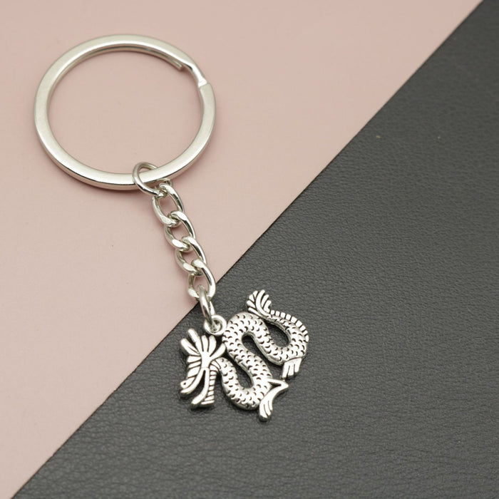 Metal Minimal Dragon Keychain Bag Charm Gift For Men