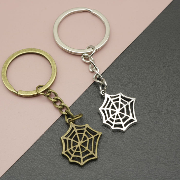 Metal Spider Web Keychain Bag Charm