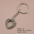 Zinc Alloy Feather Wing Heart Keychain Bag Charm Gift view 2