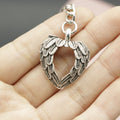 Zinc Alloy Feather Wing Heart Keychain Bag Charm Gift view 3