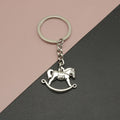 Metal Rocking Horse Keychain Cute Key Ring Gift view 1