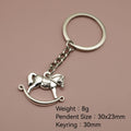 Metal Rocking Horse Keychain Cute Key Ring Gift view 2