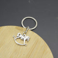 Metal Rocking Horse Keychain Cute Key Ring Gift view 3
