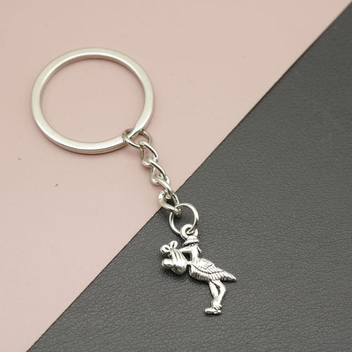 Metal Cormorant Bird Keychain Bag Charm