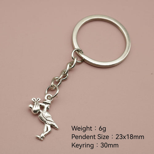 Metal Cormorant Bird Keychain Bag Charm