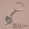 Zinc Alloy Heart Wings Keychain For Romantic Bag Charm view 2