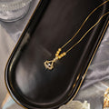 Elegant Versatile Ginkgo Leaf Necklace, Luxury Niche Rhinestone Collarbone Chain Accessory view 3