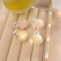 Elegant Pink Camellia Flower Acrylic Pearl Stud Detachable Two-Way Sweet Spring Women's Fashion Earrings view 1
