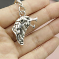 Zinc Alloy Wolf Head Keychain For Bag Charm Gift view 3