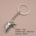 Zinc Alloy Wolf Head Keychain For Bag Charm Gift view 2