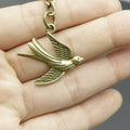 Metal Flying Bird Keychain Bag Charm – Antique Copper view 4