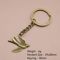 Metal Flying Bird Keychain Bag Charm – Antique Copper view 2