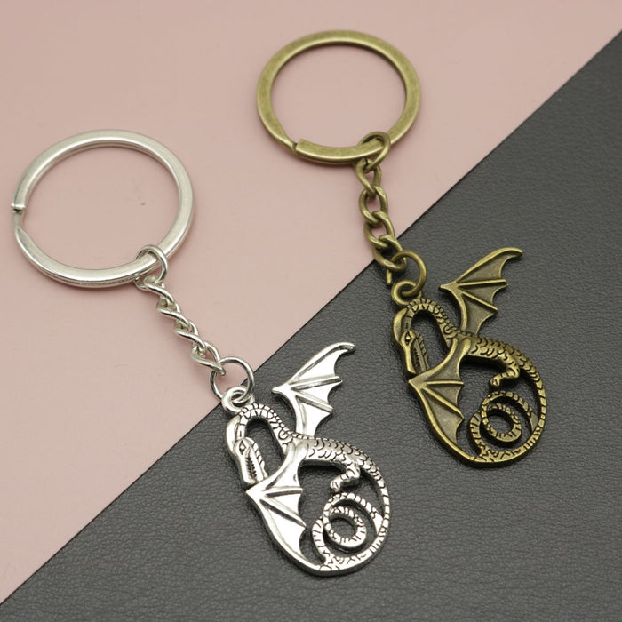 Zinc Alloy Minimal Dragon Keychain Bag Charm