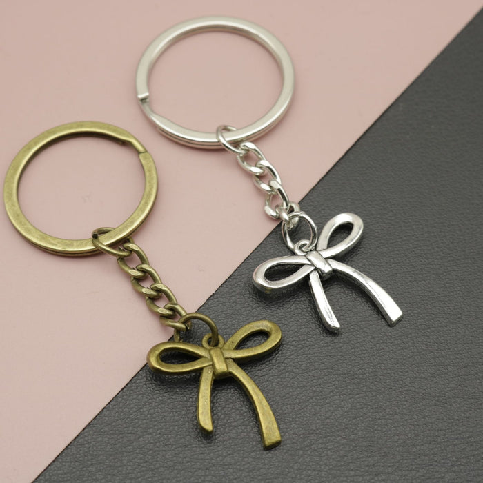 Metal Bow Keychain Bag Charm