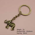 Metal Simple Elephant Keychain Bag Charm Key Ring Gift view 2