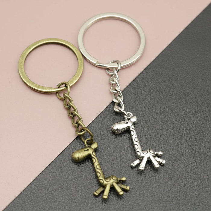 Zinc Alloy Minimalist Giraffe Keychain Bag Charm Gift
