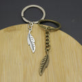 Zinc Alloy Feather Keychain For Bag Charm Gift view 3