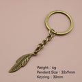 Zinc Alloy Feather Keychain For Bag Charm Gift view 2