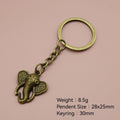 Zinc Alloy Minimalist Elephant Keychain Bag Charm Gift (7495) view 2